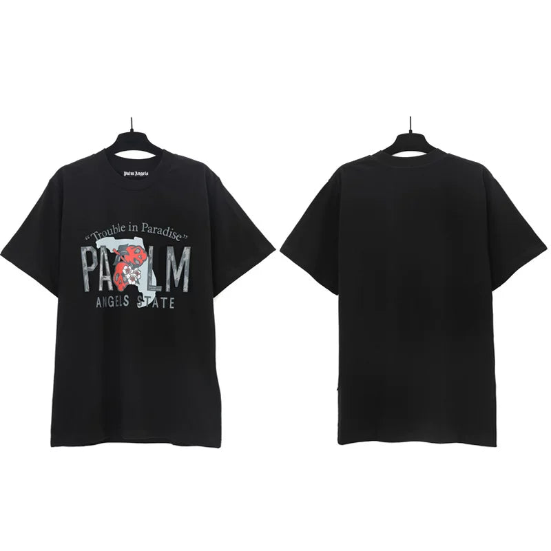 Palm Angels Trouble in Paradise State Graphic T-Shirt - Black