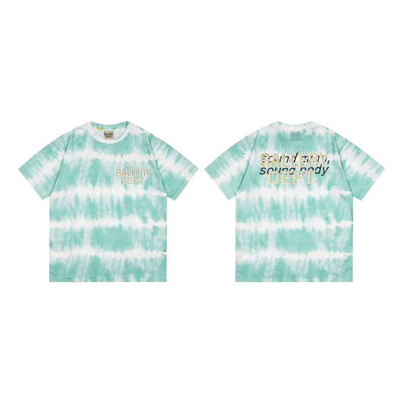 Gallery Dept. Stripe Tie-Dye Sound Mind Short Sleeve T-Shirt - Mint Green