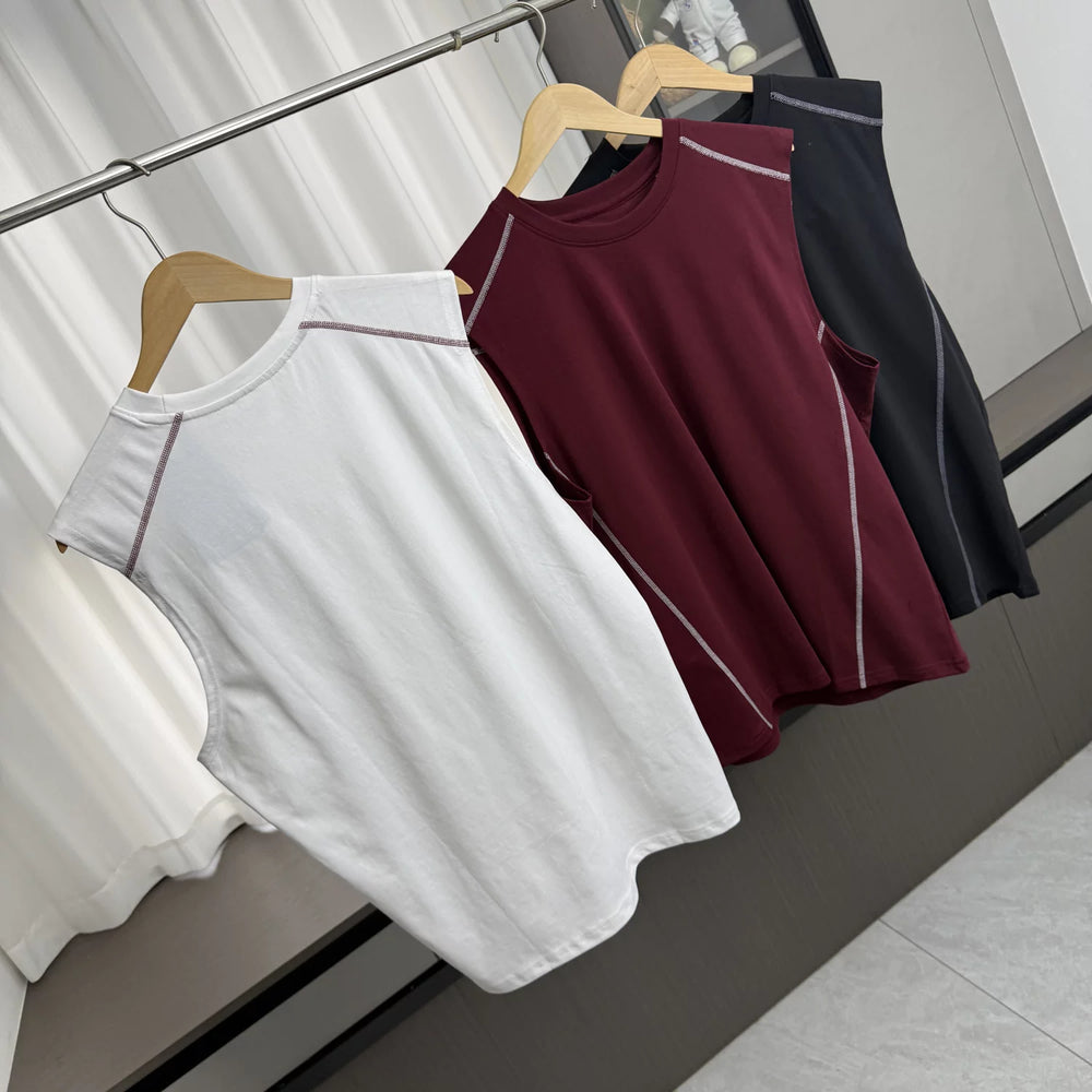 Couple style! Mingxian splicing! Foreign trade men's summer sun protection quick drying loose sports sleeveless T-shirt vest