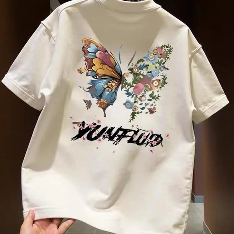 2026 new short sleeved T-shirt for both men and women, summer loose and trendy, simple half sleeved top, loose and versatile, casual