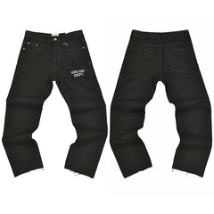 Gallery Dept. Logo Print Washed Black Denim Jeans