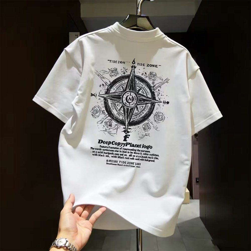 First tier tail goods counter stores withdraw to pick up leaks~American fashion brand creative personality pure cotton short sleeved round neck top for men and women