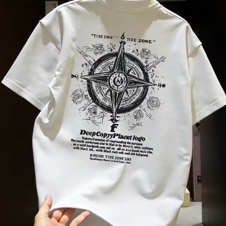 First tier tail goods counter stores withdraw to pick up leaks~American fashion brand creative personality pure cotton short sleeved round neck top for men and women