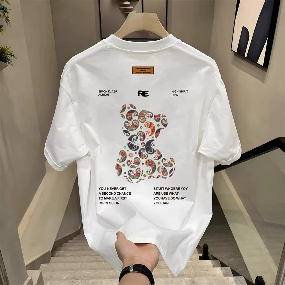 Foreign trade trimming tags, tail order, short sleeved T-shirt, trendy brand clothes, men's and women's loose cotton round neck half sleeved T-shirt ins