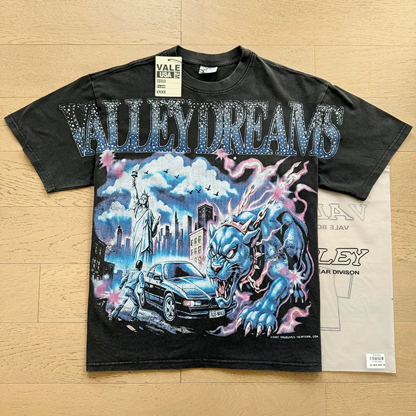 Vale Forever "Valley Dreams Panther" Vintage Tee (Black)
