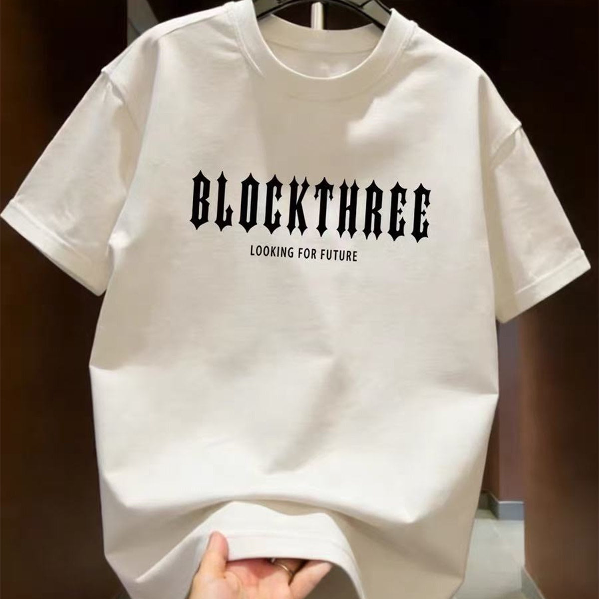 Summer New Short Sleeve T-shirt Heavy Cotton Trendy Casual Fashion Versatile Round Neck Half Sleeve for Men and Women Couple Same Style