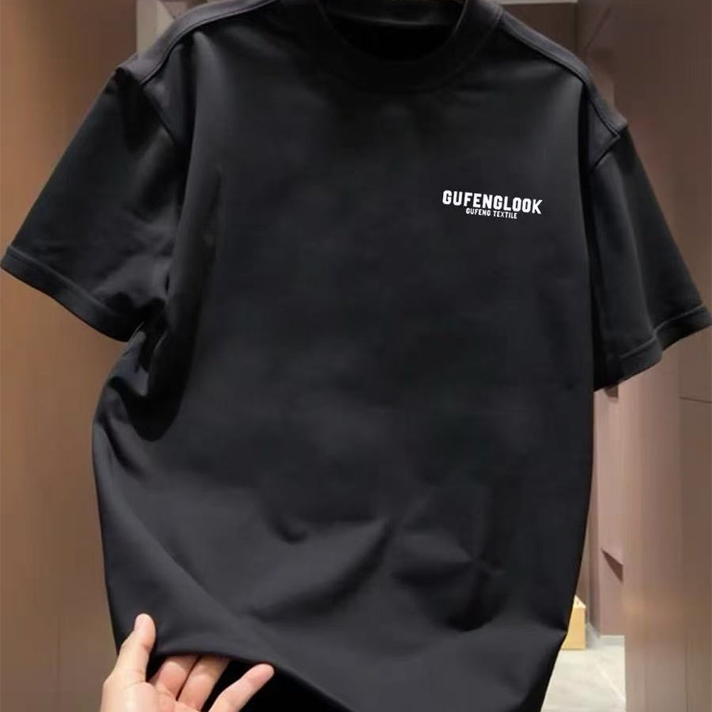 Top brand foreign trade counters are picking up leftovers~High quality light luxury pure cotton short sleeved T-shirt with simple letter printing and loose fashion trend