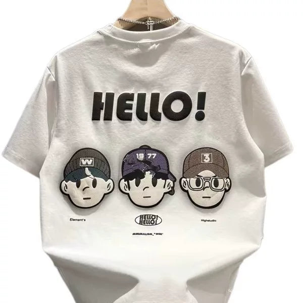 Foreign trade discount hot items and leftover goods~Clearance and leakage of Korean style trendy brands summer pure cotton short sleeved t-shirts for men and women, loose and versatile