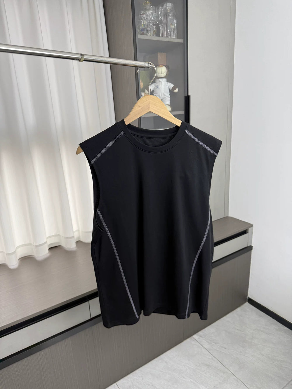 Couple style! Mingxian splicing! Foreign trade men's summer sun protection quick drying loose sports sleeveless T-shirt vest