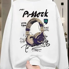 Top Brand Foreign Trade Counter Tail Stock Leakage~Autumn and Winter Trendy Brand Pure Cotton Round Neck Hoodie Men's and Women's Loose Large Size Top