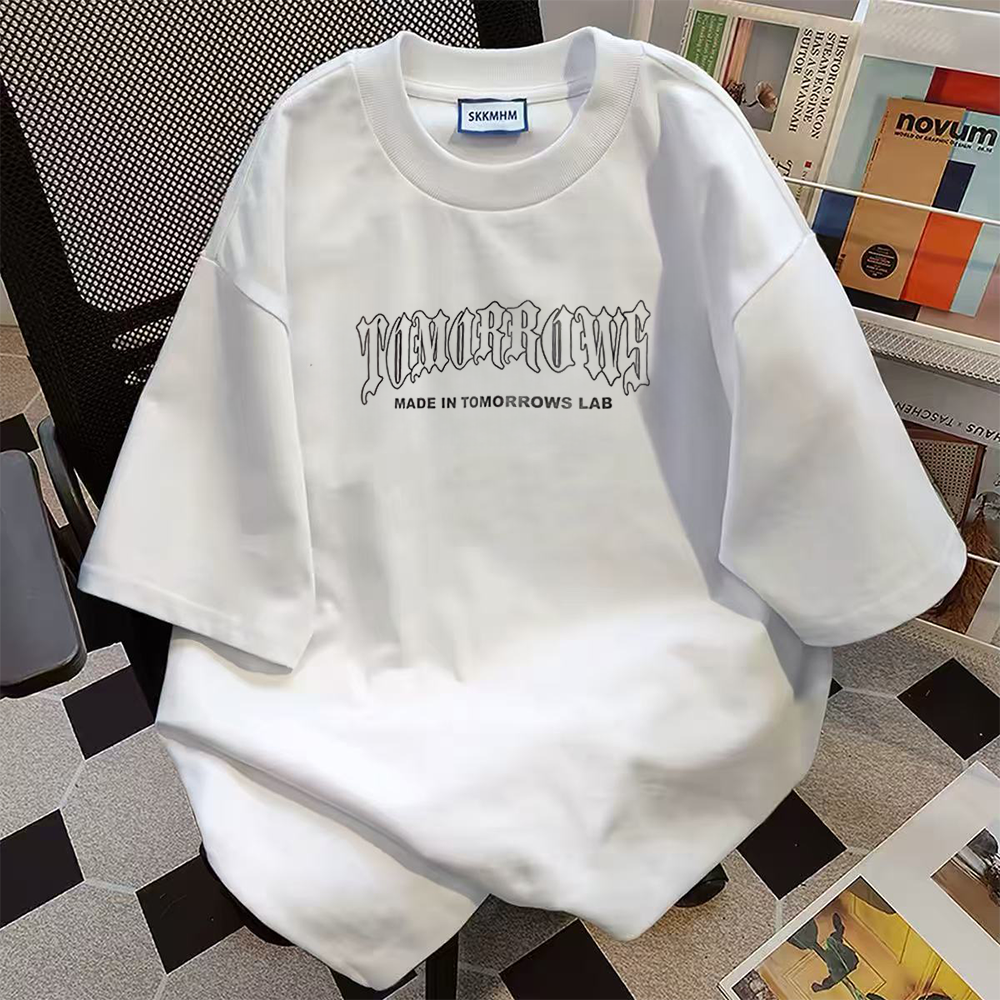 Overseas order backlog~Withdrawal of summer new cotton short sleeved T-shirt with cut label for men and women, American casual versatile trend