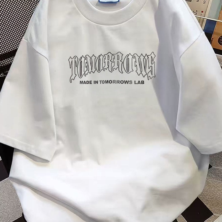 Overseas order backlog~Withdrawal of summer new cotton short sleeved T-shirt with cut label for men and women, American casual versatile trend