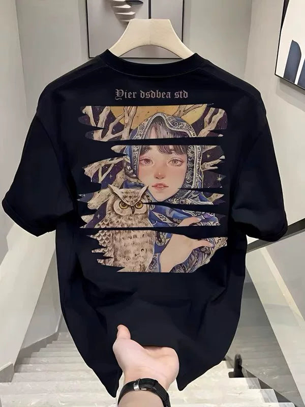 Overseas orders have been withdrawn from foreign trade, and the remaining goods have been withdrawn. Summer fashion brand heavyweight pure cotton short sleeved t-shirt for men and women, loose and versatile, trendy