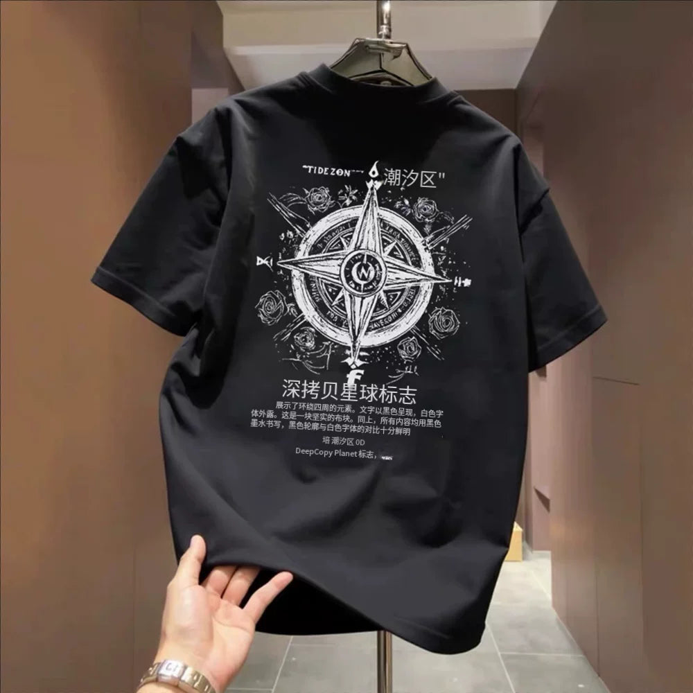 First tier tail goods counter stores withdraw to pick up leaks~American fashion brand creative personality pure cotton short sleeved round neck top for men and women