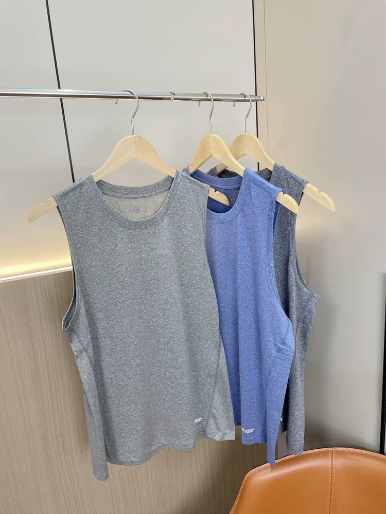 So comfortable! Skin friendly and breathable! Foreign trade men's summer soft and comfortable elastic sports casual vest T-shirt