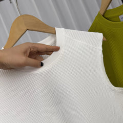 Weaving waffles! Breathable fabric! Summer men's foreign trade American casual sports sleeveless camisole
