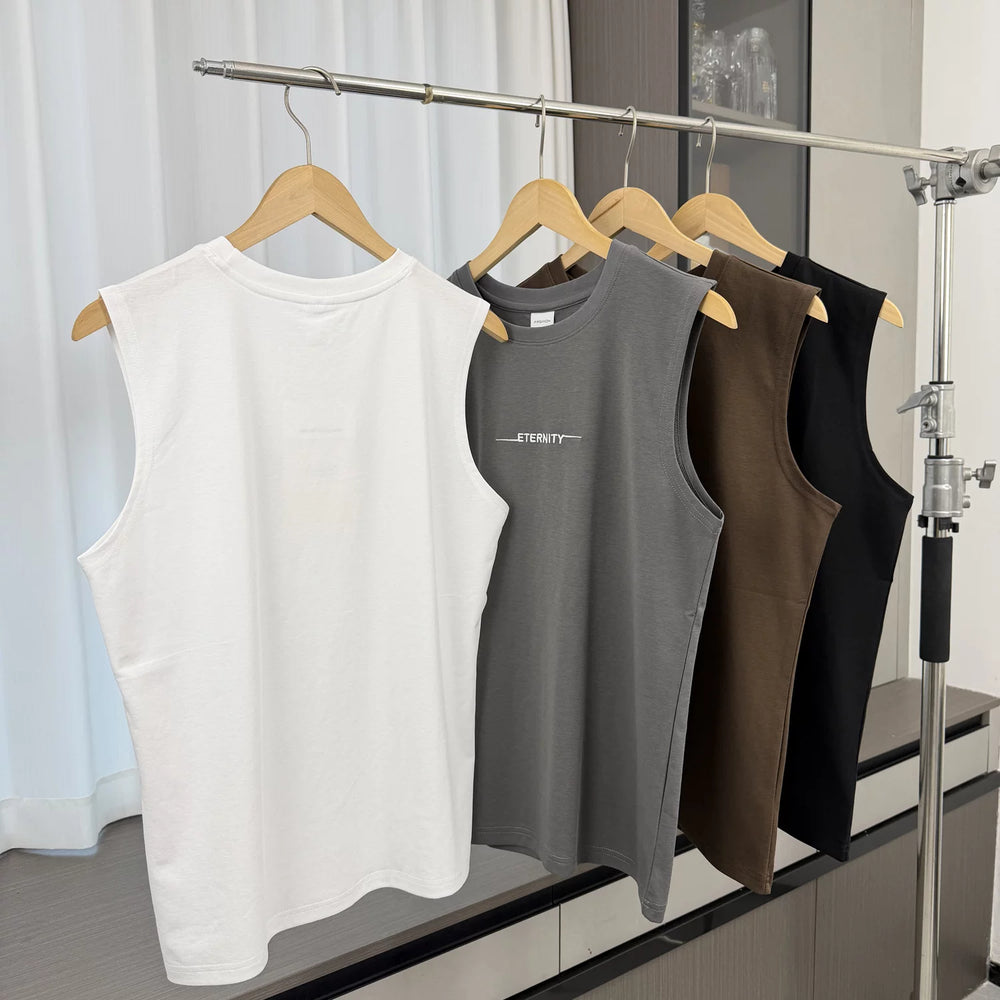 Don't miss it! Moisture absorbing and breathable! Foreign trade men's summer cool skin friendly sports casual vest sleeveless T-shirt