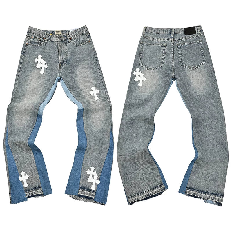 Gallery Dept. Contrast Side Panel Washed Black Denim Jeans