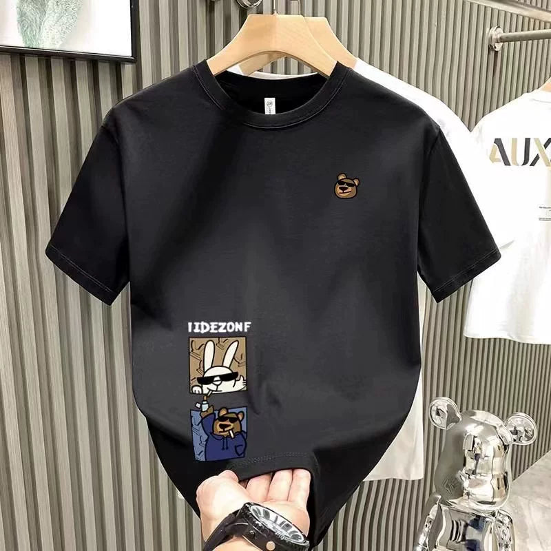Brand counter withdraws foreign trade discount last order~Trendy and cool pure cotton short sleeved t-shirt for men and women, summer versatile