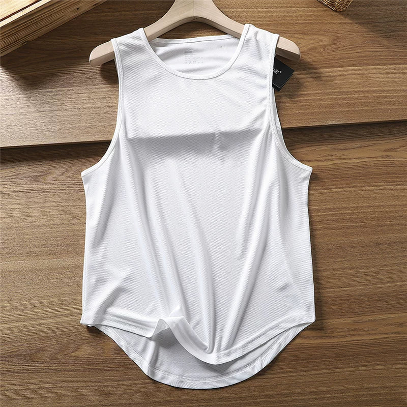 Lightweight and breathable! Moisture wicking and sweat wicking! Summer Foreign Trade Quick Dry Sweat Tank Top Running Fitness Sleeveless Thin Style Trendy