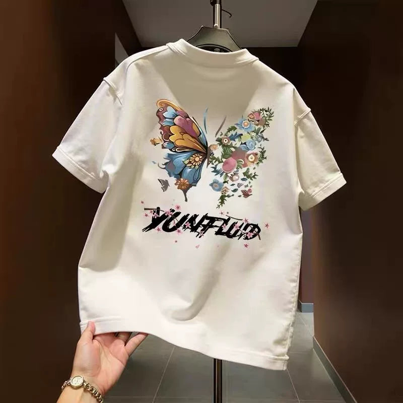 2026 new short sleeved T-shirt for both men and women, summer loose and trendy, simple half sleeved top, loose and versatile, casual