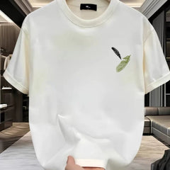 Overseas order backlog~Withdrawn foreign trade retro casual simple printed short sleeved t-shirt with cut label, summer men's and women's loose fit