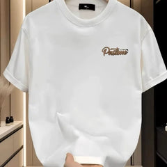Brand Foreign Trade~Cut Label Outlets Counter Hong Kong Style Fashion New Printed Short sleeved T-shirt Men's and Women's Versatile Large Size