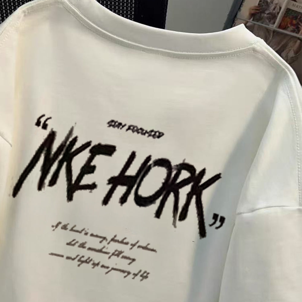 Brand Foreign Trade~Scissors Outlets Counter American Trendy Brand Pure Cotton Short sleeved T-shirt Summer Men's and Women's Top Trendy