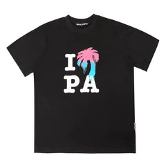 Palm Angels Spray Star Logo Print White T-Shirt (Red Star)