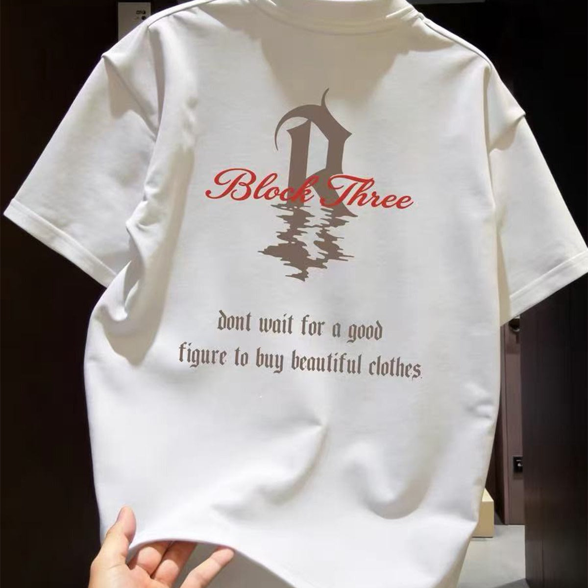 Top Brand Foreign Trade Counter Tail Stock Leakage~High Quality Light Luxury American Letter Trendy Brand Men's and Women's Top Short Sleeve Summer