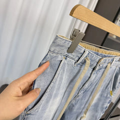 H remaining orders! Wash with water to make it old! Soft and comfortable! Spring and summer men's foreign trade fashion casual nine quarter jeans