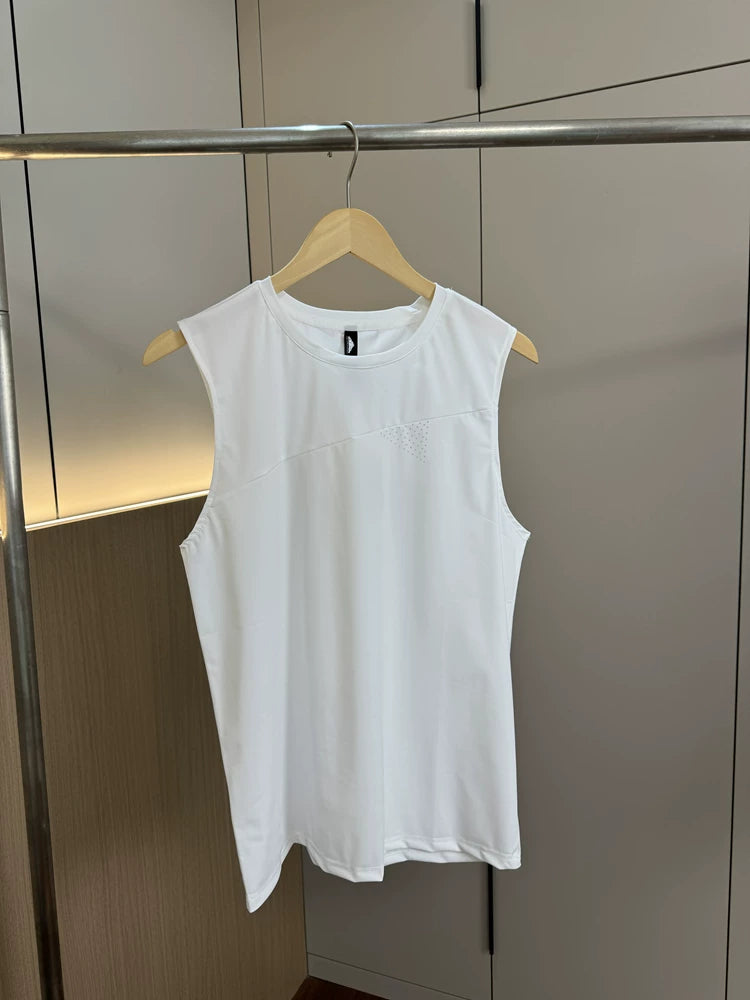 Basketball BI in! Quick drying and breathable! Foreign trade men's summer solid color round neck sleeveless camisole casual vest trend