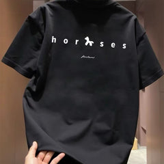 Top brand foreign trade counters are picking up leftovers~Summer Korean style trendy brand pure cotton short sleeved T-shirt for couples, versatile for men and women