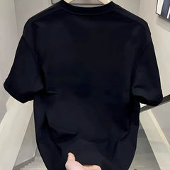 Unisex trendy T-shirt summer versatile short sleeved letter printed top youth style loose cut label T-shirt