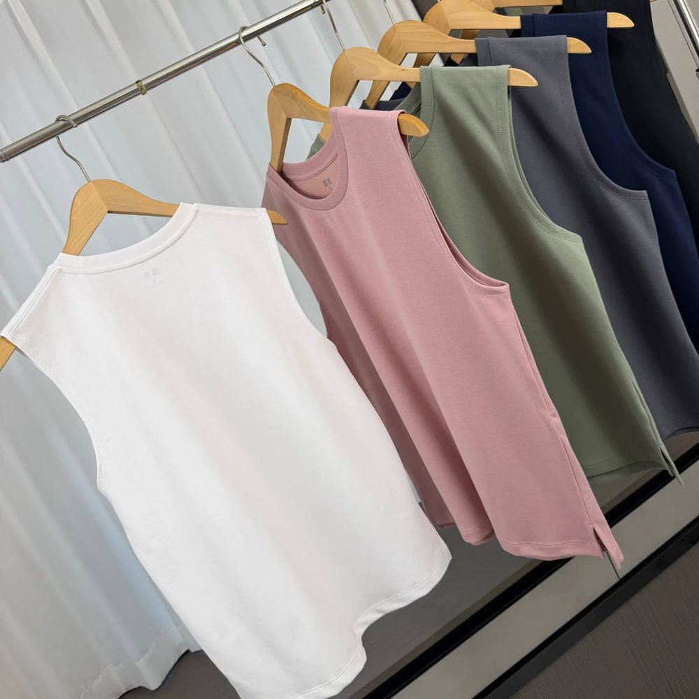 Wearing clothes is not stuffy! Skin friendly and breathable! Foreign trade men's summer simple and versatile sleeveless casual short sleeved vest trend