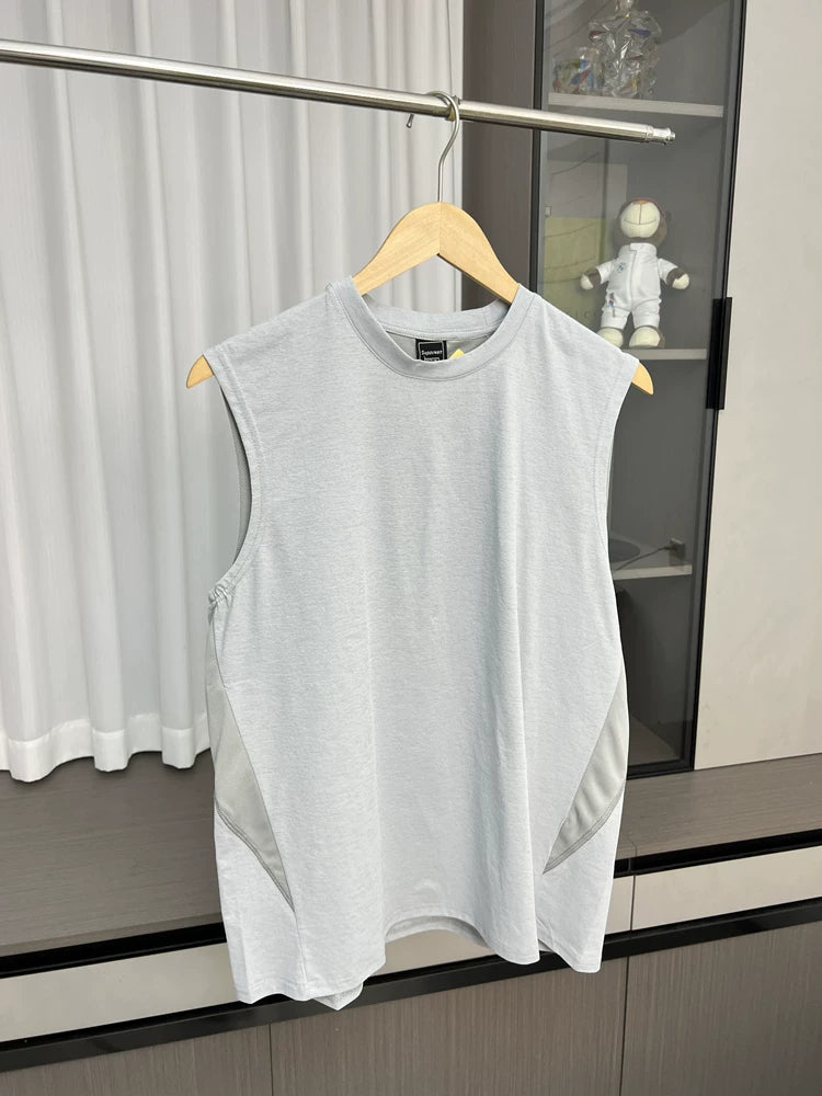 Mountain functional wind! Refreshing and breathable! Foreign trade men's summer outdoor running sports casual round neck vest trend