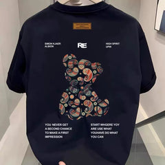 Foreign trade trimming tags, tail order, short sleeved T-shirt, trendy brand clothes, men's and women's loose cotton round neck half sleeved T-shirt ins