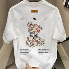 Foreign trade trimming tags, tail order, short sleeved T-shirt, trendy brand clothes, men's and women's loose cotton round neck half sleeved T-shirt ins