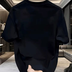 Overseas order backlog~Withdrawn foreign trade retro casual simple printed short sleeved t-shirt with cut label, summer men's and women's loose fit
