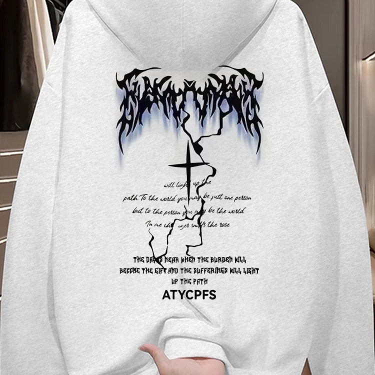 Foreign trade tail order trimming label clearance counter withdrawn~American fashion brand pure cotton hoodie for men and women loose and versatile large size