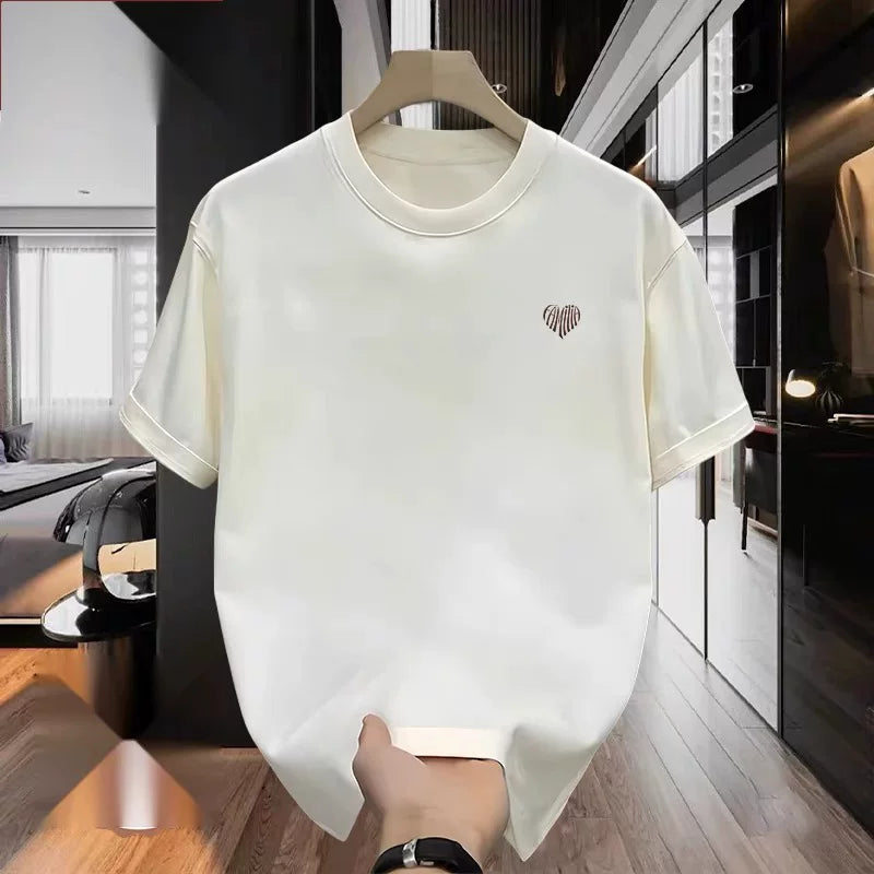 Foreign trade clearance, label cutting, tail order, leak detection, trendy brand, simple and heavyweight, pure cotton short sleeved T-shirt, loose and versatile for couples, men and women