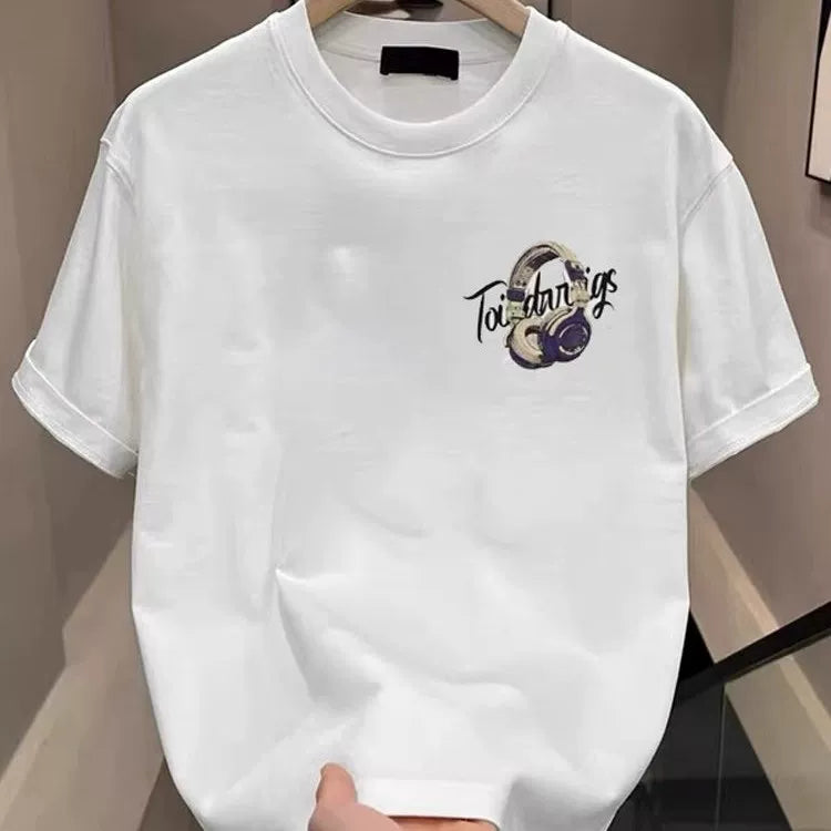 Top Brand Foreign Trade Counter Tail Stock Leakage~Summer Trendy Brand Heavy Cotton Short sleeved T-shirt Men's and Women's Loose Large Size Top