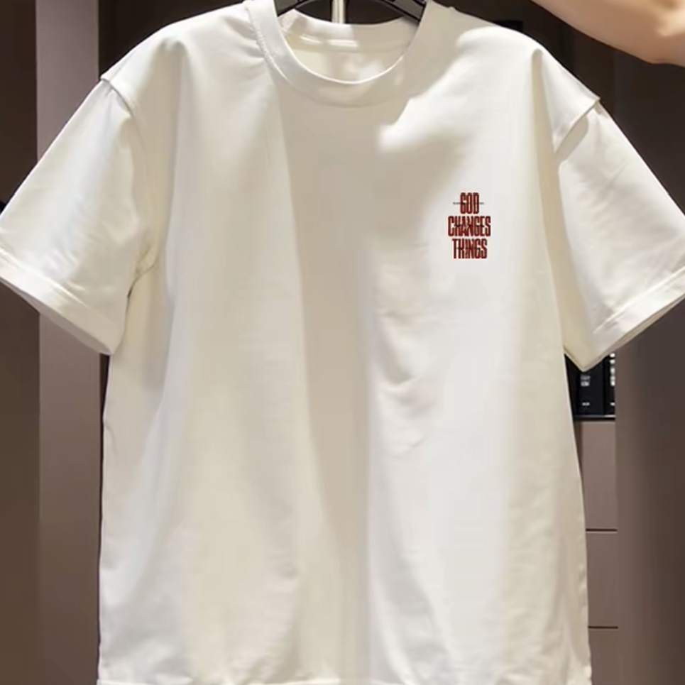 Top brand foreign trade counters are picking up leftover goods~High quality light luxury pure cotton short sleeved T-shirt with trendy loose letters and large size for summer