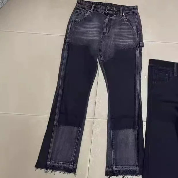 Gallery Dept. Contrast Knee Patch Distressed Denim Jeans