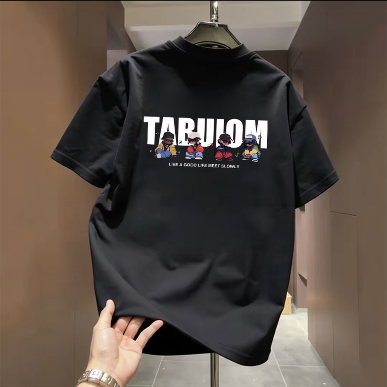 Top brand foreign trade counters are picking up leftovers~High quality light luxury trendy brand American casual round neck pure cotton short sleeved T-shirt trendy