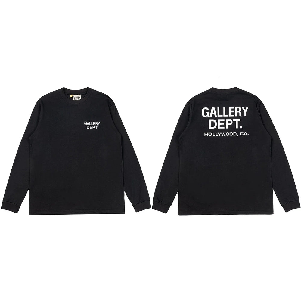 Gallery Dept. Hollywood Logo Long Sleeve T-Shirt - Black
