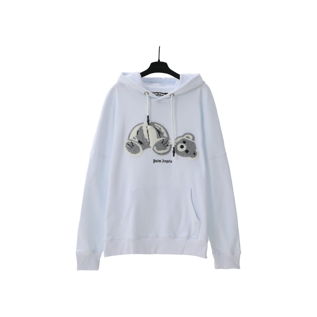 Palm Angels Spray-Effect Decapitated Bear Hoodie - Light Blue