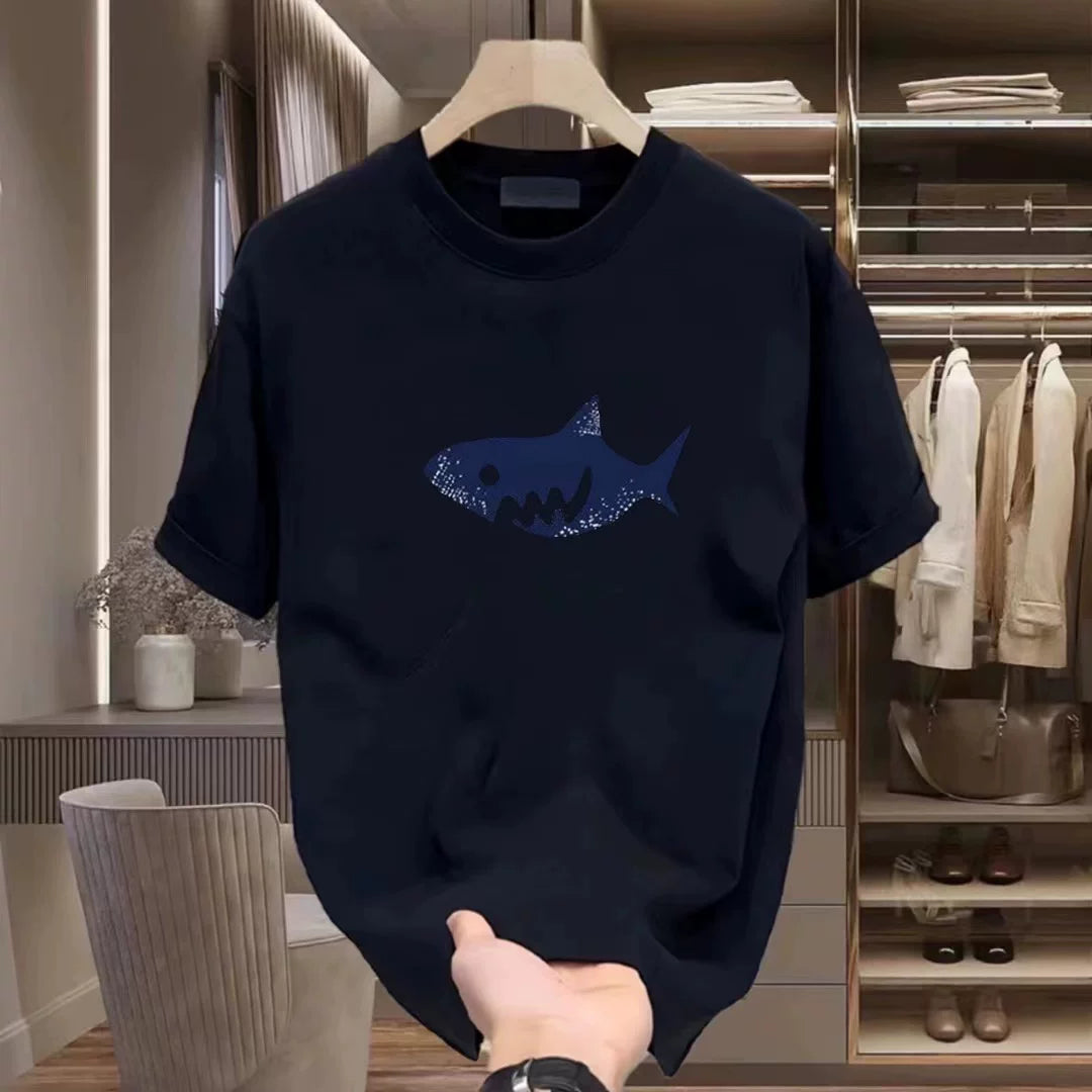 Brand foreign trade~Cut label outlet counter T-shirt pure cotton short sleeved men's and women's loose oversized round neck top