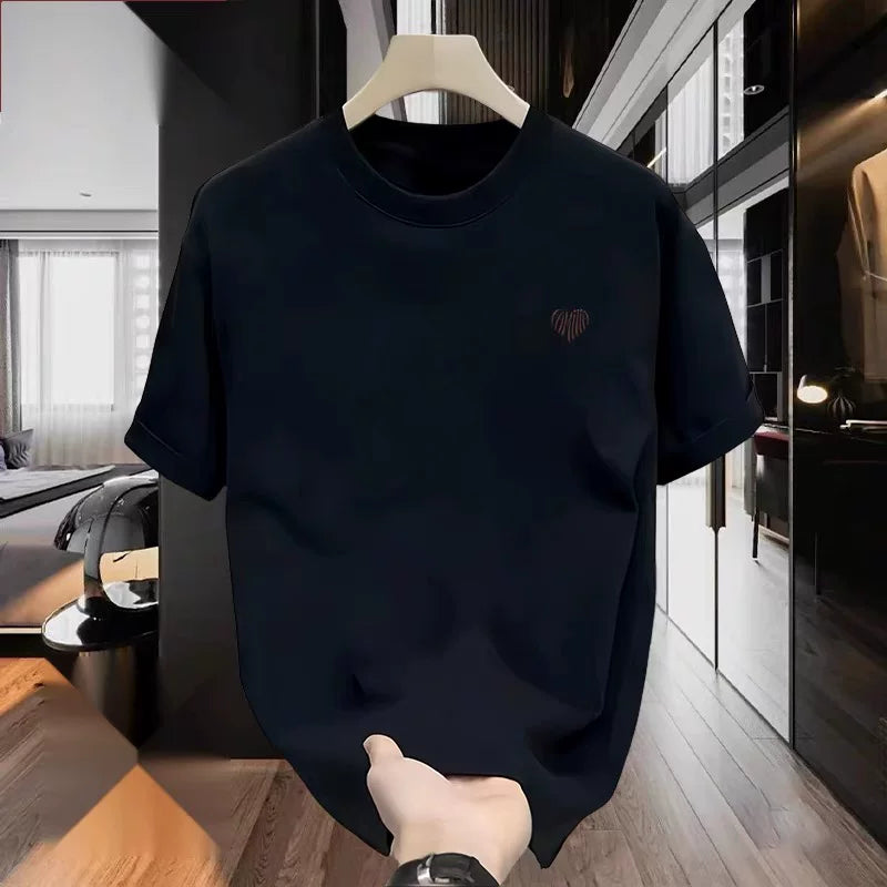 Foreign trade clearance, label cutting, tail order, leak detection, trendy brand, simple and heavyweight, pure cotton short sleeved T-shirt, loose and versatile for couples, men and women