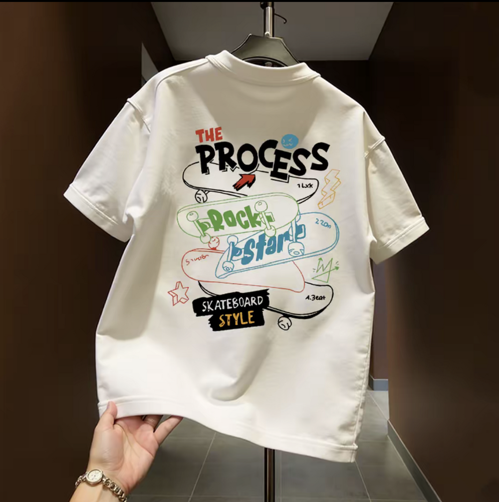 Top brand foreign trade counters are picking up leftover goods~High quality light luxury Korean style trendy brand heavyweight pure cotton short sleeved T-shirt for men and women